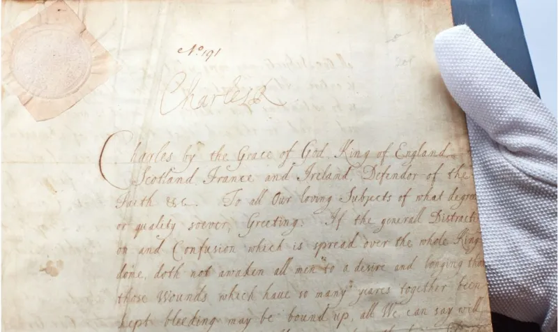 عرض وثيقة أنهت الحرب الأهلية البريطانية للبيع بمبلغ ضخم