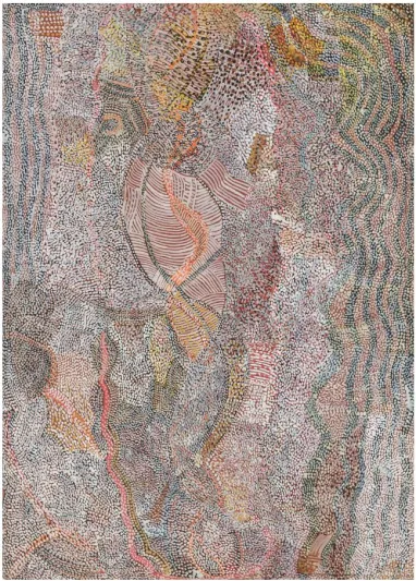 لوحة عن المطر للفنان "جوني تجوبورولا" للبيع في مزاد سوثبيز