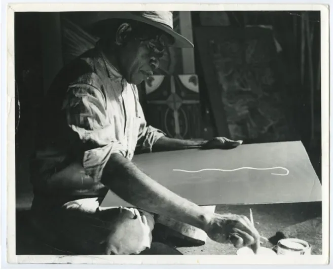 لوحة عن المطر للفنان "جوني تجوبورولا" للبيع في مزاد سوثبيز