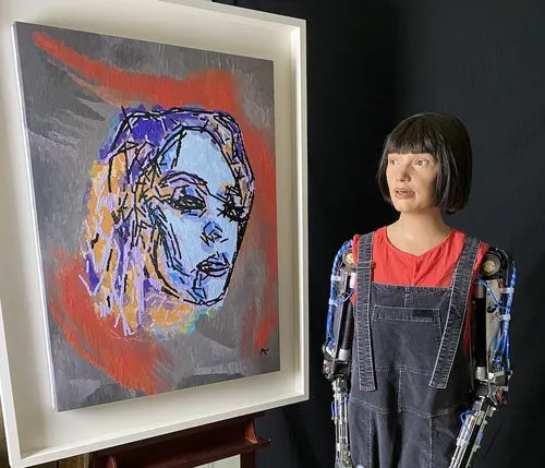 روبوت "Ai-da" تجهز أعمالاً فنية ثلاثية الأبعاد (فيديو)