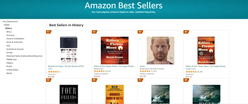 بعد طرح مذكراتها.. فرقة بي تي إس تتصدر أمازون