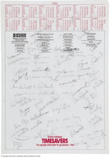 مسودة استخدمها "فريدي مريكوري" لكتابة أعظم أغانيه للبيع في مزاد