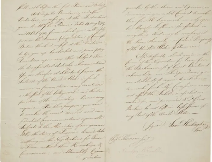 نسخة من وثائق مفاوضات إنهاء حرب استقلال أمريكا للبيع في مزاد سوثبيز