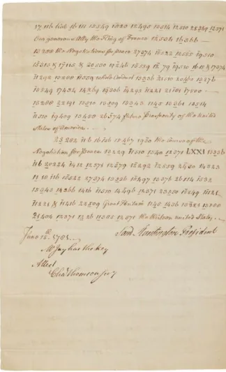 نسخة من وثائق مفاوضات إنهاء حرب استقلال أمريكا للبيع في مزاد سوثبيز