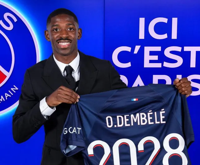 باريس جيرمان يعلن رسميًا ضم عثمان ديمبلي من برشلونة