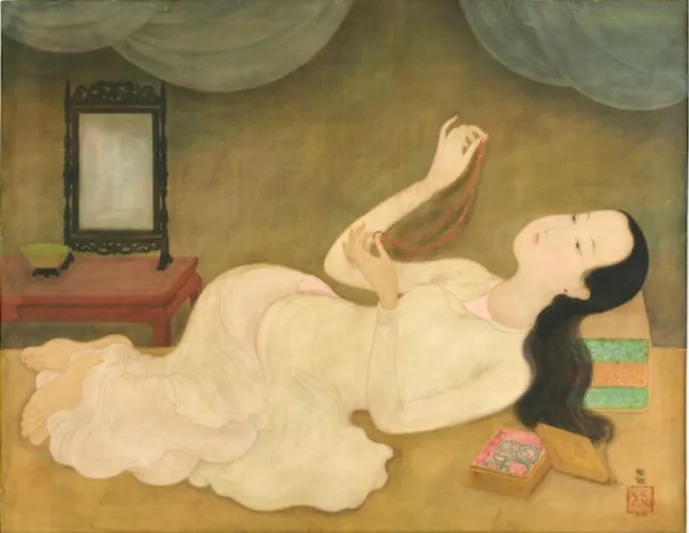 عرض لوحة "Le Collier" لـ "ماي ترونغ" للبيع في مزاد