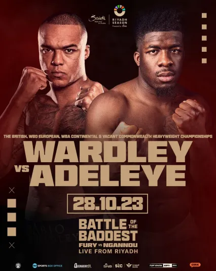 فابيو واردلي وديفيد أديلي يتواجهان في نزالات Undercard بموسم الرياض