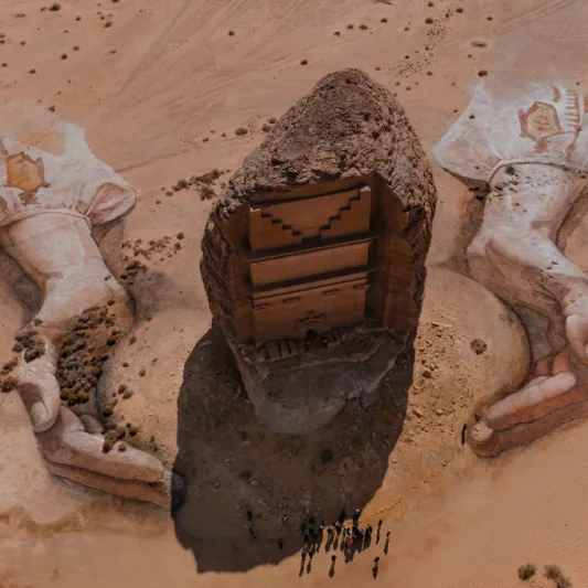 الفنان الأمريكي "ديفيد بوبا" يخلد إرث العُلا بلوحة استثنائية (فيديو)