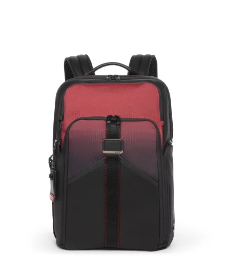 حقيبة Esports Pro 17" Backpack من مجموعة Alpha Bravo من Tumi تتميّز بظلال اللون الأحمر الجريء، تناسب حاسوبًا محمولًا يصل حجمه إلى 17 بوصة، وتحتوي على منفذ USB-C مدمج - المصدر: Tumi حقائب ببصمات فنية راقية… ترافقكم في عطلة عيد الفطر المبارك