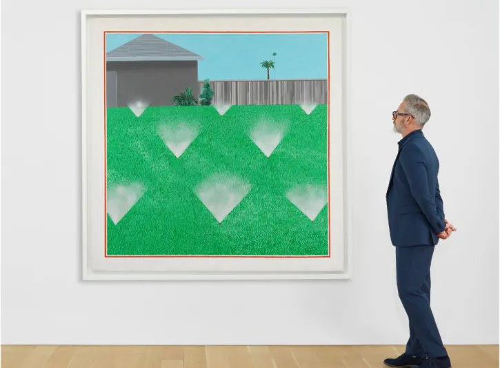 لوحة "A Lawn Being Sprinkled" لـ "ديفيد هوكني" للبيع بـ 35 مليون دولار