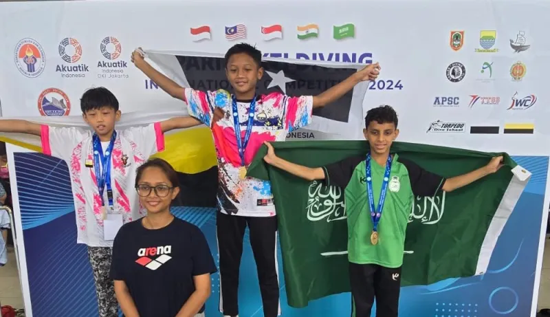 15 ميدالية للمنتخب السعودي للغطس في بطولة جاكرتا الدولية