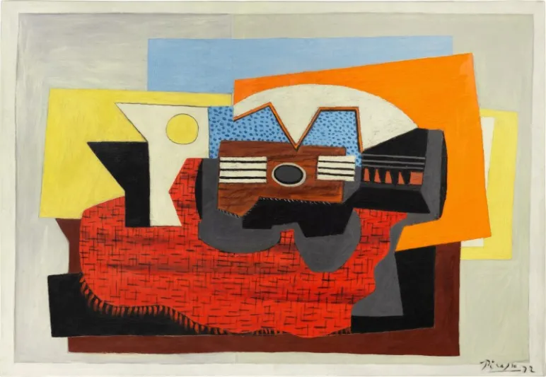 لوحة "جيتار على شريط أحمر" للبيع.. والسعر قد يصل إلى 15 مليون جنيه إسترليني