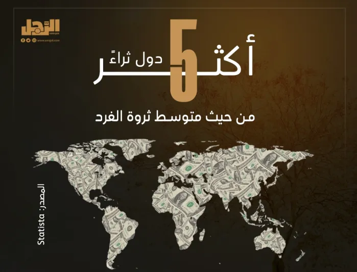 أكثر 5 دول ثراءً  من حيث متوسط ثروة الفرد (إنفوجراف)