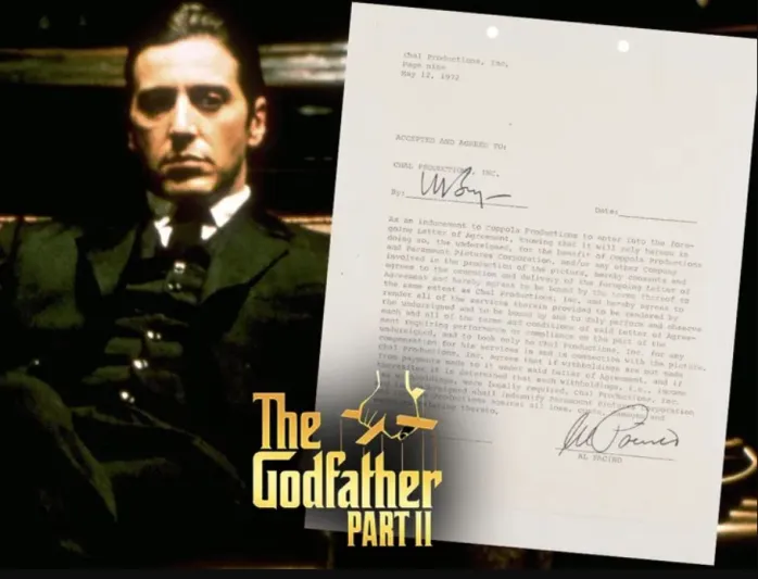 بيع عقد آل باتشينو من فيلم "The Godfather Part II" في مزاد علني