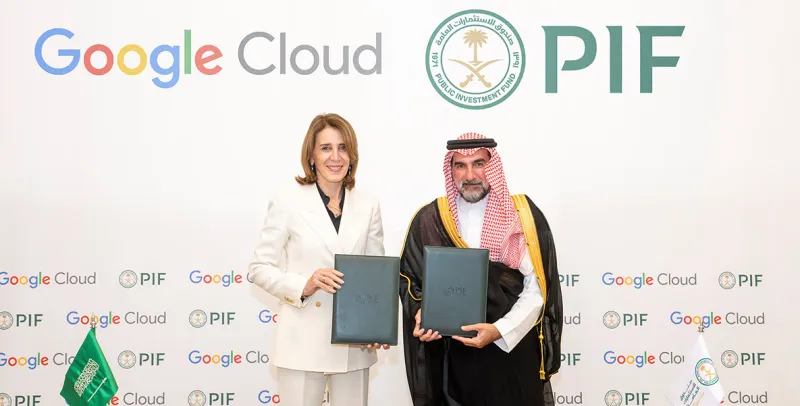 شراكة بين صندوق الاستثمارات العامة وغوغل كلاود - المصدر: pif صندوق الاستثمارات وجوجل كلاود يطلقان مركزًا للذكاء الاصطناعي في السعودية