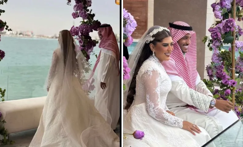 وسط أجواء عائلية.. نايف هزازي يحتفل بزفافه على هديل خان (فيديو)