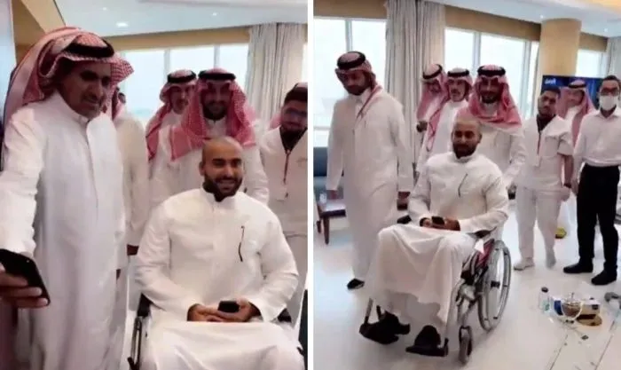 يزيد الراجحي يغادر المستشفى بعد حادث رالي الأردن (فيديو)