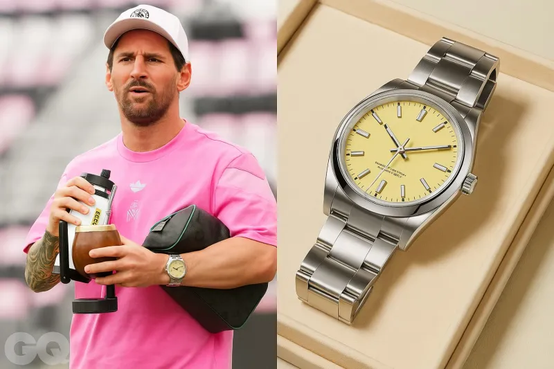 ميسي يتألق بساعة رولكس الوردية بعد وقف إنتاجها.. فهل يبعث برسالة؟