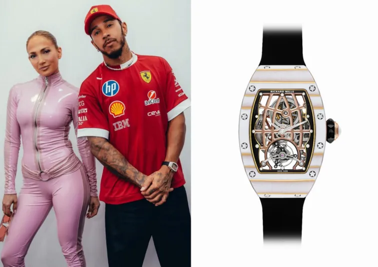لويس هاميلتون يتألق مع جنيفر لوبيز بساعة ريتشارد ميل بسعر  660 ألف دولار في جدة