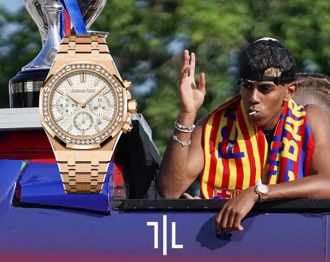 ساعة بـ85 ألف دولار تزيّن معصم لامين يامال في احتفالات برشلونة