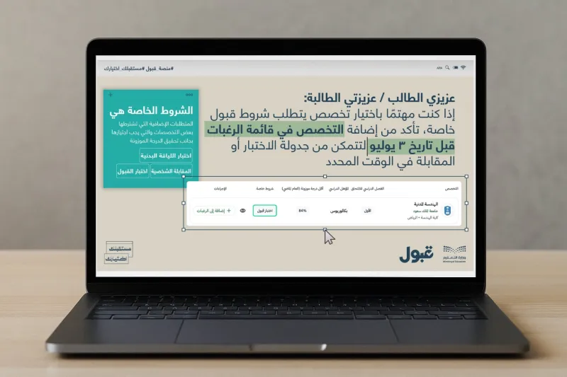 اختبارات إلزامية قبل التخصص.. منصة قبول تحدد المواعيد النهائية اختبارات إلزامية قبل التخصص.. منصة قبول تحدد المواعيد النهائية