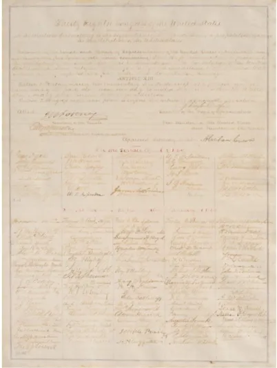 وثيقة الحرية بتوقيع أبراهام لينكولن في مزاد نادر بنيويورك