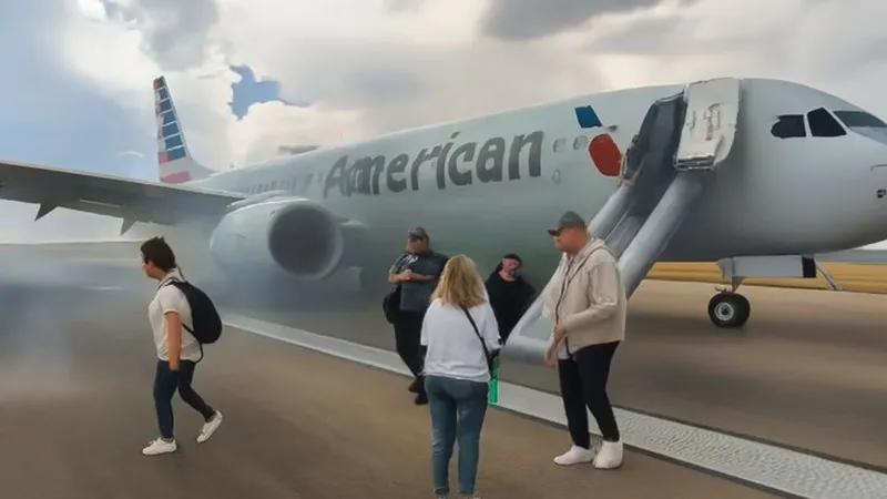 احتراق مفاجئ في عجلات طائرة أمريكية يُرعب 150 راكبًا (فيديو)