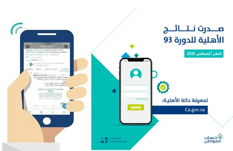 إعلان نتائج الأهلية لحساب المواطن لشهر أغسطس 2025