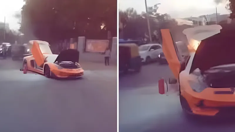 احتراق لامبورغيني أفينتادور في الهند وملياردير شهير يتهم الشركة بالإهمال (فيديو)