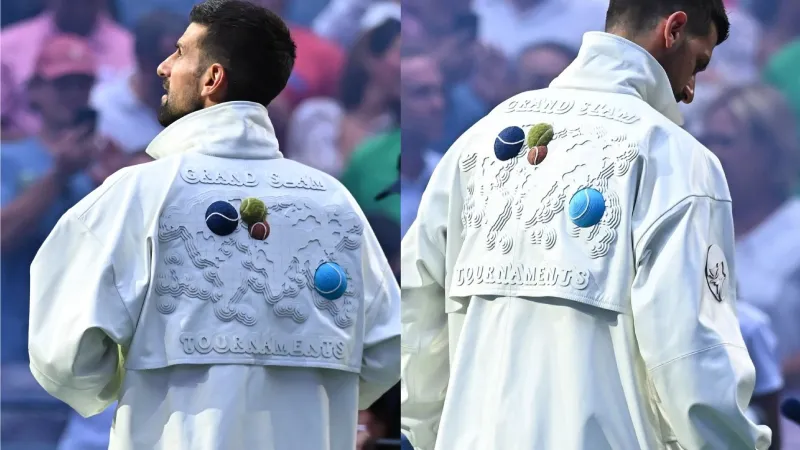 نوفاك ديوكوفيتش يفتتح US Open 2025 بسترة بيضاء تحمل خريطة العالم (صور)