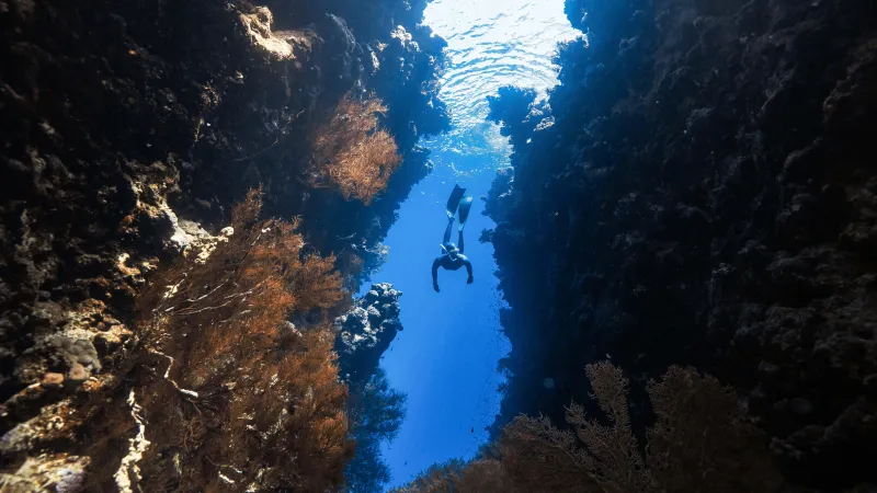 من تحدي الشاشات إلى تحدي الصخور…  مغامرات سعودية في جوف الكهوف المائية