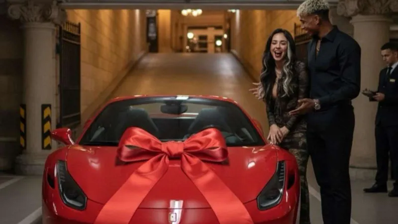 شاهد.. لامين يامال يهدي فيراري للمغنية نيكي نيكول