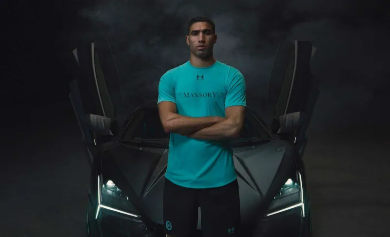 عندما تلتقي القوة بالتصميم.. أشرف حكيمي وجهًا لتعاون فاخر بين Mansory و Under Armour