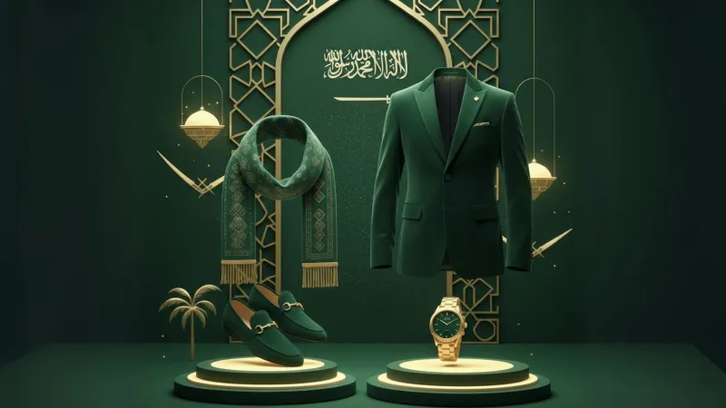 الأخضر يُهيمن: قطع خريفية فاخرة للرجل العصري احتفالاً باليوم الوطني 