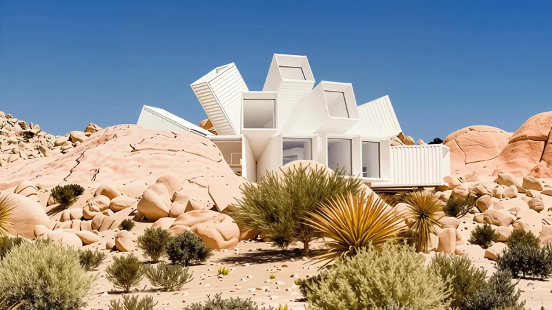 في قلب الصحراء.. منزل "جوشوا تري" يتحول إلى منحوتة معمارية