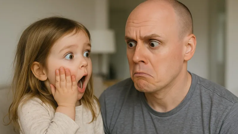 ردة فعل عفوية.. طفلة تُصدم برؤية والدها دون لحية (فيديو)