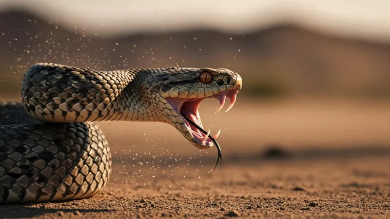 تصوير هجمات الأفاعي السامة بتقنية الفيديو عالي السرعة لأول مرة (فيديو)