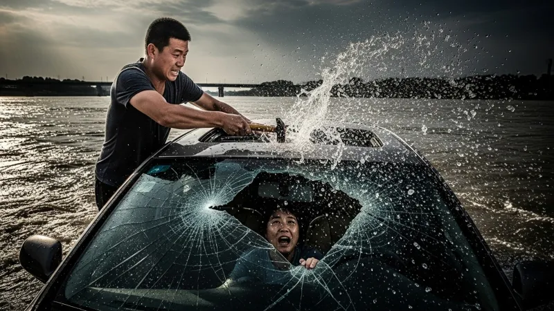 فيديو يوثق إنقاذ درامي لسائق سيارة أودي غارقة في الصين