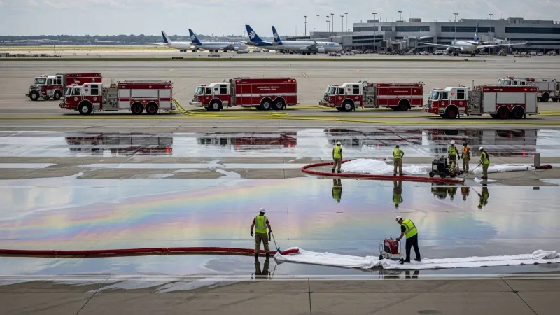 عامل في مطار دالاس يتسبب في تسريب وقود طائرات هائل