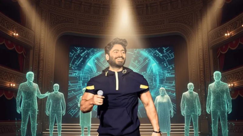  تامر حسني يستخدم الذكاء الاصطناعي لإحياء أساطير المسرح المصري