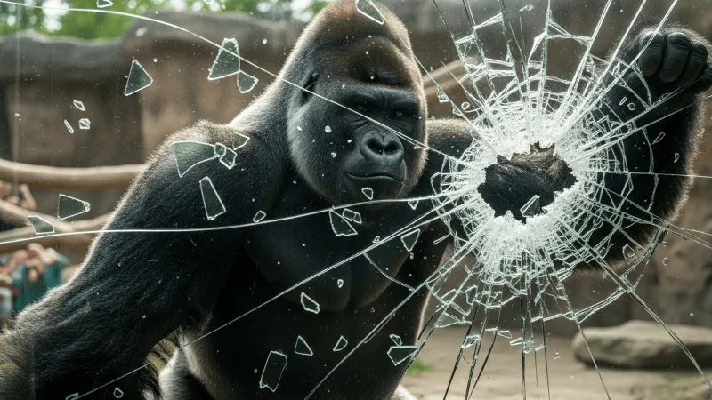 غوريلا تحطم الزجاج في حديقة حيوانات سان دييغو (فيديو)