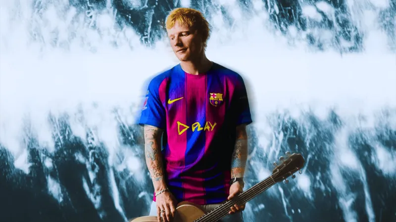 قميص برشلونة الجديد في كلاسيكو الأرض يحمل بصمة إد شيران (فيديو)