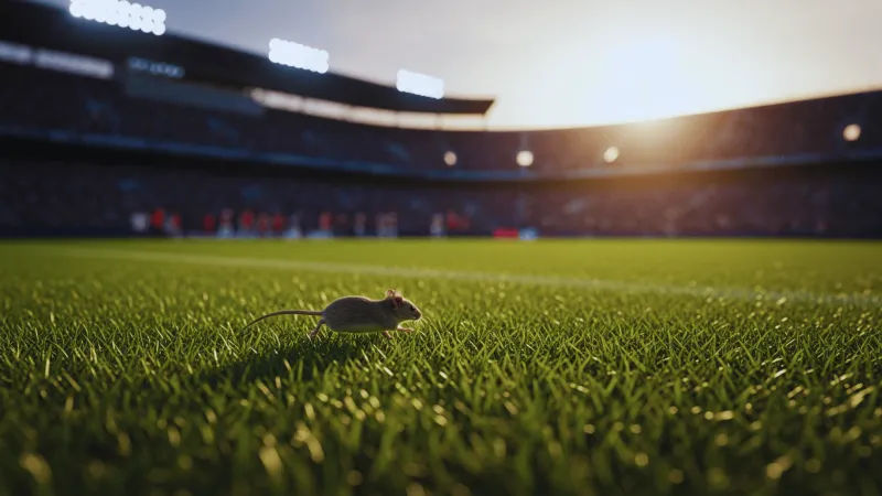 حادثة طريفة.. فأر يتسبب في إيقاف مباراة بلجيكا وويلز