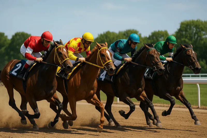 لحظة مرعبة في سباق خيول أمريكي بسبب سيارة إسعاف (فيديو)