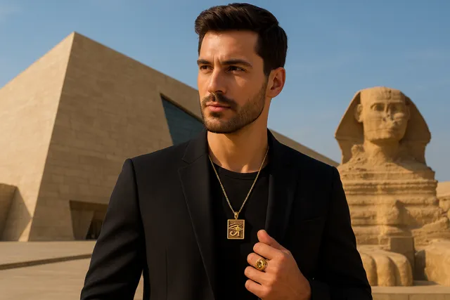 ذهب الفراعنة يلمع من جديد: إكسسوارات رجالية تحيي مجد الحضارة القديمة