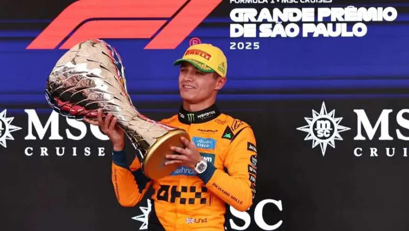 نوريس يهيمن على سباق البرازيل وفرشتابن يلاحقه بقوة