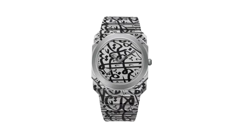 تعاون استثنائي بين بولغري ومطر بن لاحج يقدّم تحفة فنية مستوحاة من الخط العربي (فيديو)