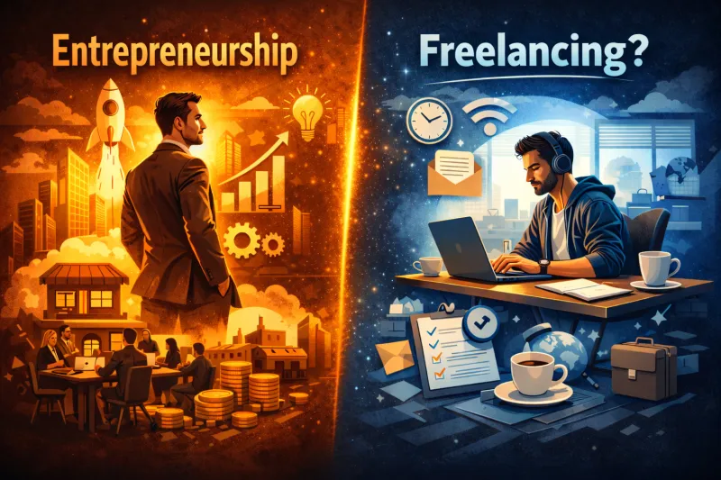 العمل الحر وريادة الأعمال: أيهما أنسب لك؟