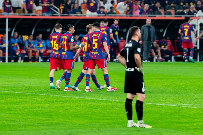 خماسية كتالونية تُقصي بلباو.. برشلونة يعبر بقوة إلى نهائي السوبر الإسباني (فيديو)