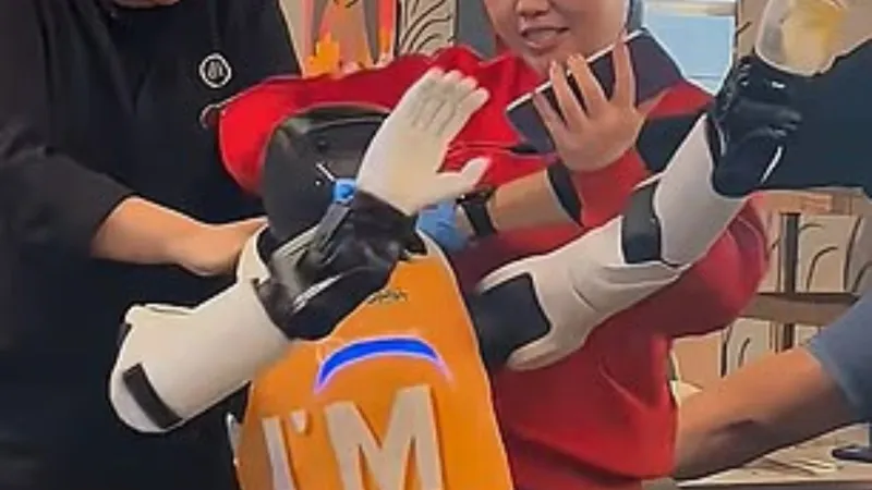  روبوت يفقد السيطرة داخل مطعم ويثير الفوضى بين الزبائن! (فيديو)